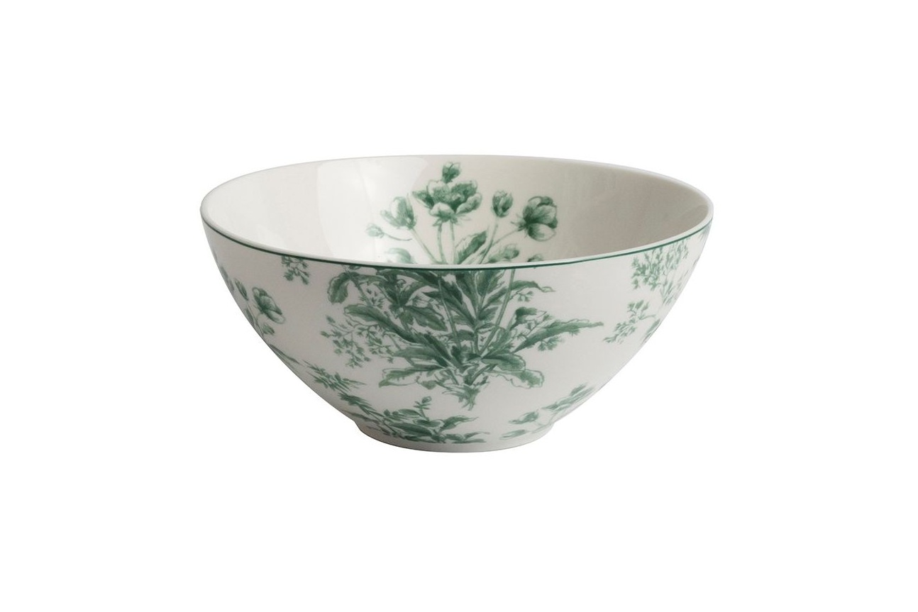 Глибока тарілка діаметром 13 см Thurston Bloom з зеленими квітами